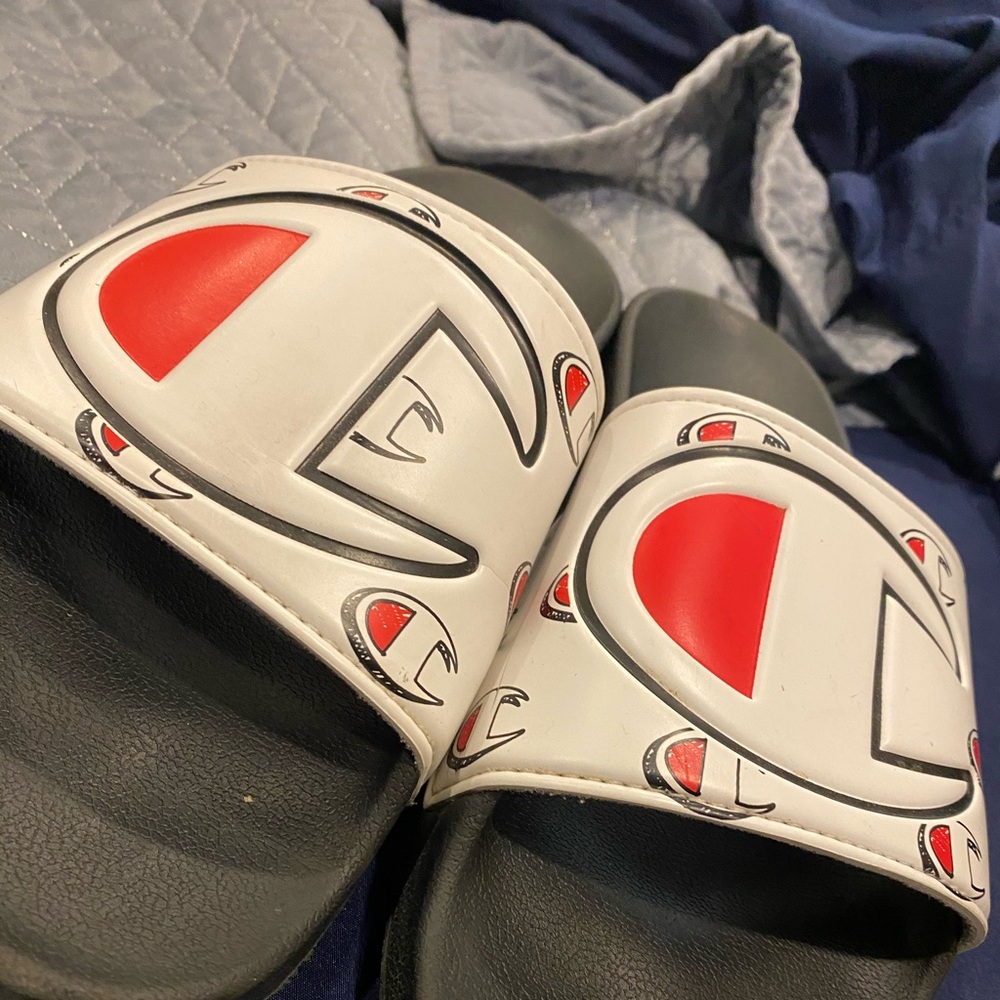 White/Black Champion Slides